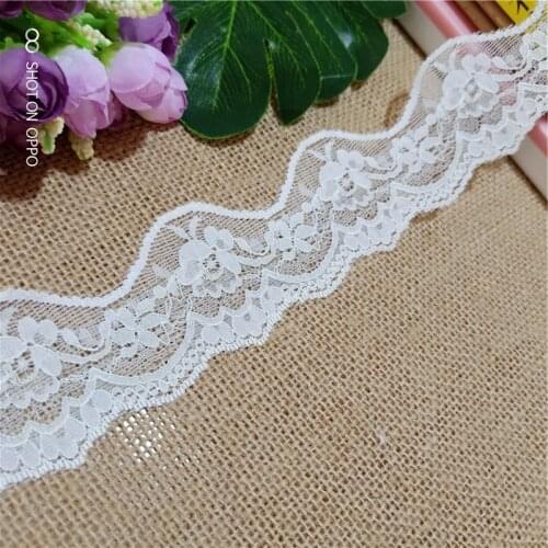 5cm S1044 white Nylon Spandex stretch Jacquard lace trimmings for sewing clothing accessories wedding decoration materials