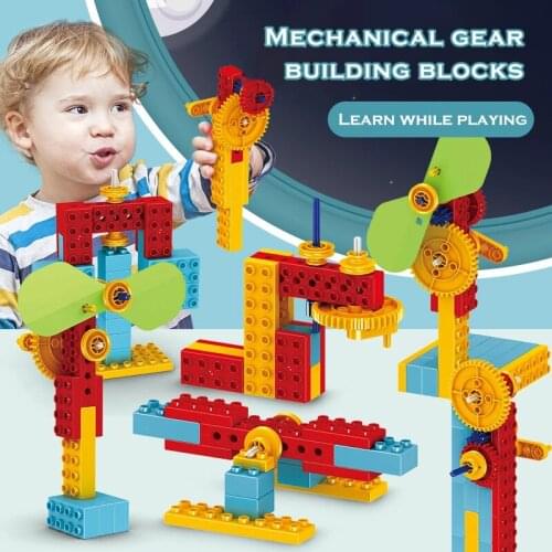 50PCS Creative DIY Gears Building Blocks Large Particle Bricks Assembly Model Gear Compatible Duplo Educational Toys For Kids