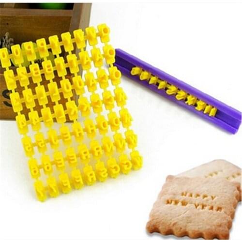 Alphabet Number DIY Cookies Biscuit Letter Stamp Embosser Fondant Cake Decorating Braking Cutter Cake Mold Tool
