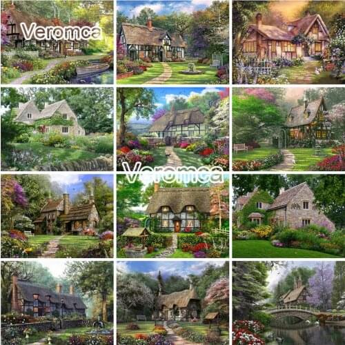 Diamond Painting Kits Forest Garden Cottage House Diamond Embroidery Cross Stitch Landscape Poster Wall Decor Handmade Hobby