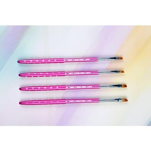 High quality 1PC SBA-312slant Korean synthetic hair chrome plated ferrule nail art cosmetic makeup brush for a manicure