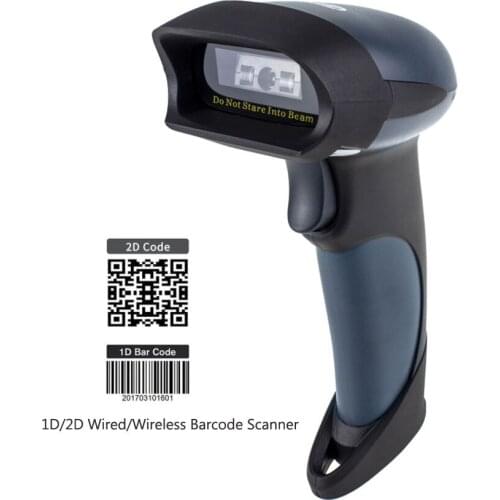 Wireless 2D Barcode Scanner Wired 1D 2D QR Bar Code Reader USB interface Code Reader PDF417 2.4GHz for Inventory POS Terminal