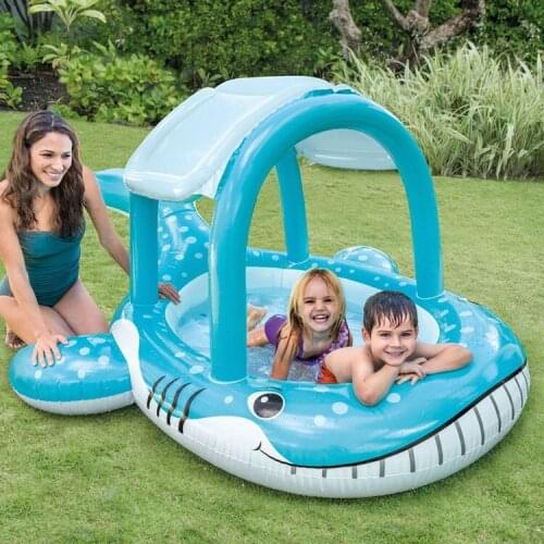 Big Swimming Ring Toys Inflatable Floating Swim Pool Seat with Sunshade Canopy Safety Summer Kids Swimming Pool Accessories