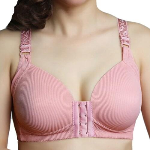 Front Closure Bras Womens Full Coverage Underwear Non Padded Push Up Unlined Wireless Bra Hot Sales 36 38 40 42 44 B C