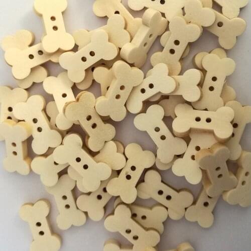 2-Holes Random Bulk Mixed Dog Bone Wooden Button Sewing Accessories Decorative Buttons Handmade Scrapbooking Craft DIY