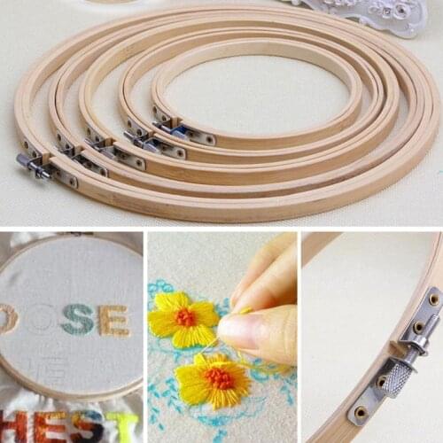 Wooden Bamboo Embroidery Cross-Stitch Frame Hoop Circle Embroidery Shed DIY Needlecraft Round Loop Household Sewing Tool