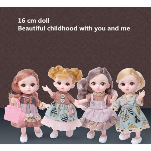 Childrens 16cm BJD Doll Princess Dress Set with 13 Joints Movable Fashion Cute Dress Up Play House Gift Ornaments Girl Toy Gift