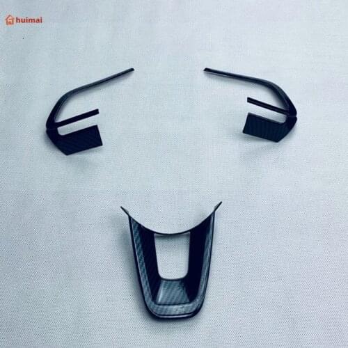 For toyota Raize 2020 2021 Interior Carbon Fiber Car Steering Wheel Cover Steering Wheel Panel Decorative Frame