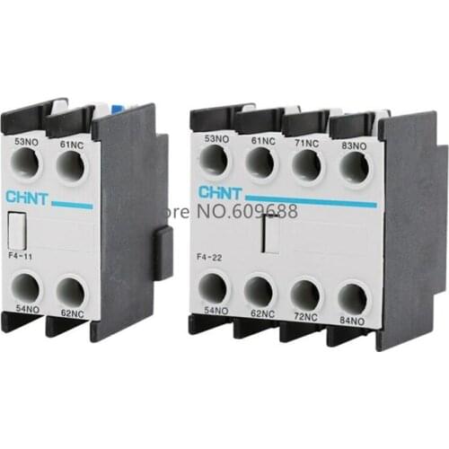 F4 CHNT AC contactor auxiliary contact blocks F4-02 F4-22 F4-11 F4-13 matching contactor CJX2 2N/O+2N/C F4-20 CHINT