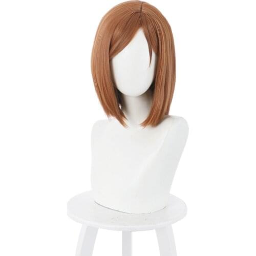 Jujutsu Kaisen Kugisaki Nobara Wig Cosplay Wigs Playing Powder Short Orange Brown Hair Halloween Party Props