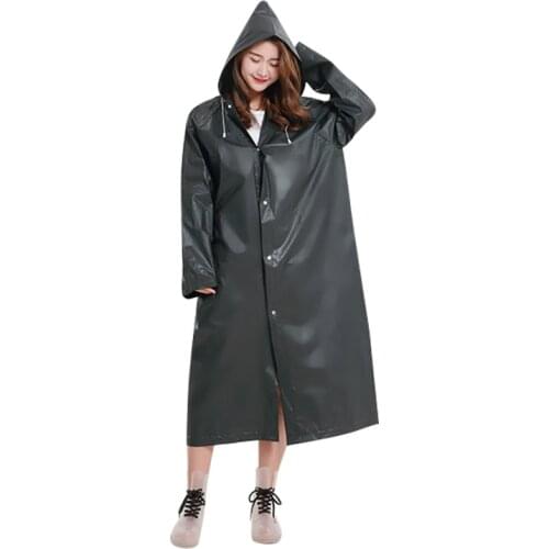 Fashion Eva Raincoat Waterproof Raincoat Transparent Camping Waterproof Raincoat Black