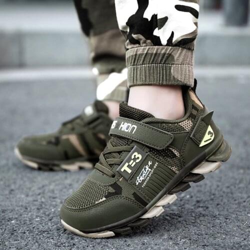 Men Shoes Children Sneakers Spring Boys Camouflage Air Mesh Knit Running Sports Shoes Baby Toddler Casual Lightweight Sneakers