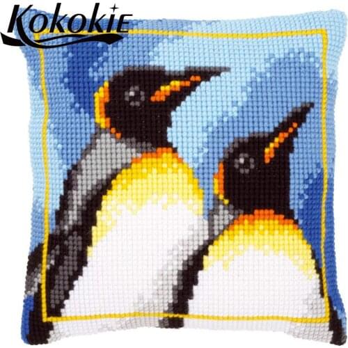 DIY fabric embroidery yarn pillowcase cross stitch kits embroider needlework kits knitting needles kit for cushion cover kits