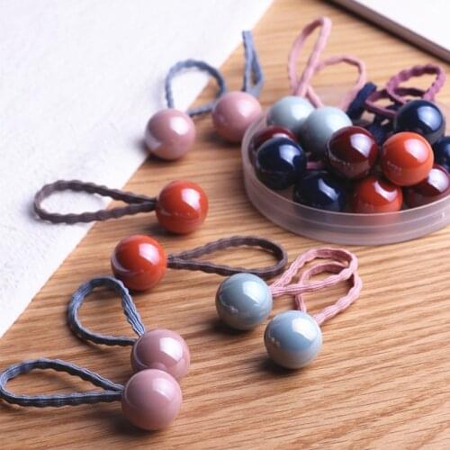 20pcs Acrylic Dimensional Dolls Cartoon Elastic Hair Band Sets Hair Accessories Girls Handmade Hair Tie Headband Rubber Band