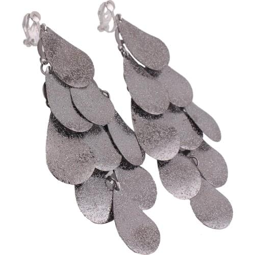 New Arrival Big Exaggeration Ethic Clip on Earrings No Pierced for Women Party Prom Luxury Cuff Backing Earrings Charm Jewelry