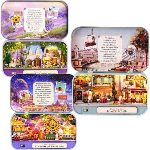 New Arrive Diy Box Doll House Toys for Children Furniture Miniature Wooden Miniaturas Dollhouse Birthday Gifts