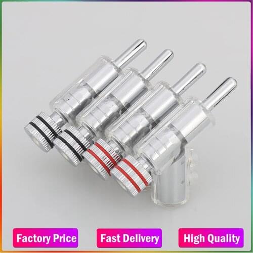 New Audiocrast Hi-End Rhodium Plated LOCK SPEAKER CABLE BANANA PLUG CONNECTOR DIY Speaker Cable