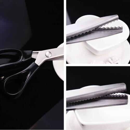 Sewing Cut 8/9/10/11/12 Inch Zig Zag Scissor Fabric Sharp Upholstery Tool High Quality Dressmaking Tailor Leather Fabric Shear