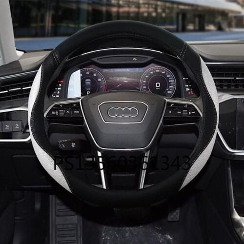 Suitable for Audi a6l /A4/A4L/A6/Q2L/Q3/Q5/Q5L 2019 leather hand-sewn steering wheel cover
