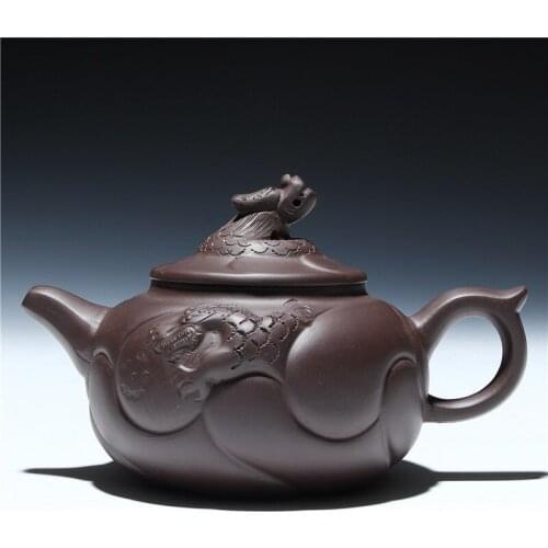 The supply of Yixing purple clay teapot ore large dragon fish pot 400 ml teapot tea mixed batch