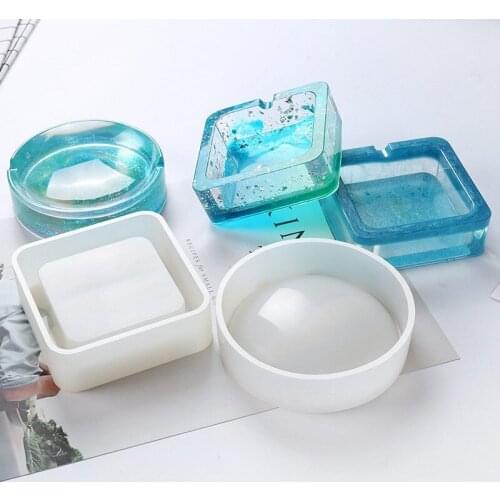 Crystal Ashtray Mould DIY Glue Epoxy Dropping Tool Resin Mold Silicone Molds