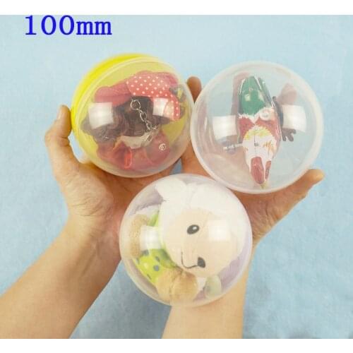 100mm 1pc/pack transparent plastic Surprise ball capsules toy with inside different figure vending machine In Shilly Egg Balls