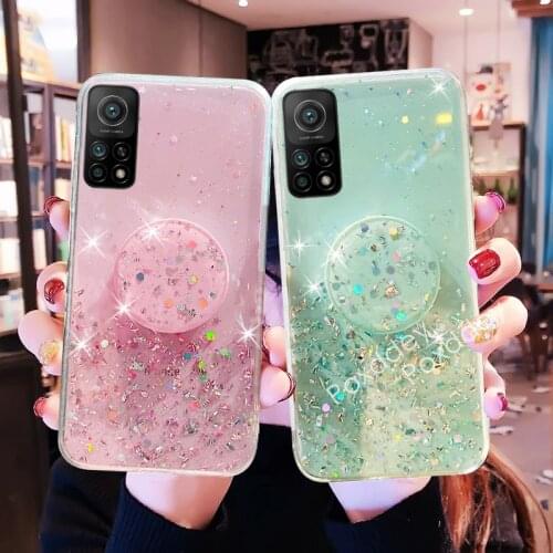 Bling Glitter Clear Case For Oppo A3S A5S A1K A12 A91 A15 A31 A52 A9 A5 A53 A73 2020 Reno 2Z 3 4 Lite 5 Pro Holder Back Cover