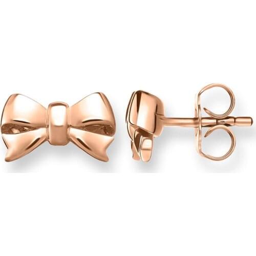 Rose Gold Color Bowknot Ear Studs Earrings, Fashion Thomas Style Glam Bow Knot Stud Earings Jewelry Ts Soul Gift for Women Girls