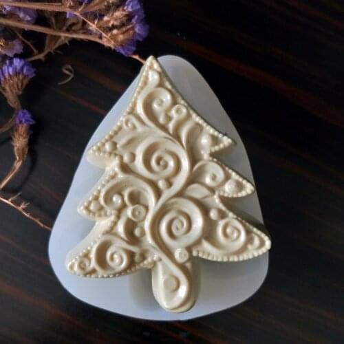 Fondant Mould Ripple Christmas Tree Silicone Mold Christmas Soap Molds Gypsum Chocolate Candle Clay Resin HC0163 PRZY Silicone