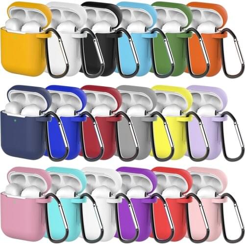 Silicone Earphone Cases For Airpods 2 Cover Earphone Accessories Protective Case For Apple Airpods2 Air Pods 2 Case With Hook