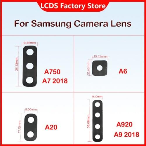 2Pcs/Lot Camera Glass Lens Back Camera Glass Lens With Glue For Samsung A750 A7 2018 A6 A6+ A20 A920 A9 2018
