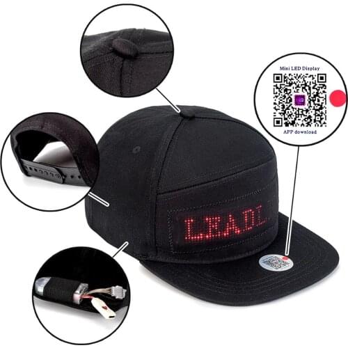 Novelty animated Bluetooth Led Hat Display Board hip hop street dance party parade sunscreen hiking night running fishing cap