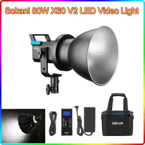 LED Video Light Daylight Outdoor 5600K Photography Lighting Adjust Brightness Bowens Mount VS Aputure 300X Sokani 80W X60 V2