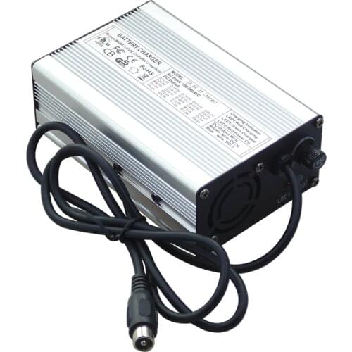 AC 110v/220V 54.6V 3A li-ion battery charger 13S 48V 15Ah 20Ah 25Ah ebike battery charger with fan