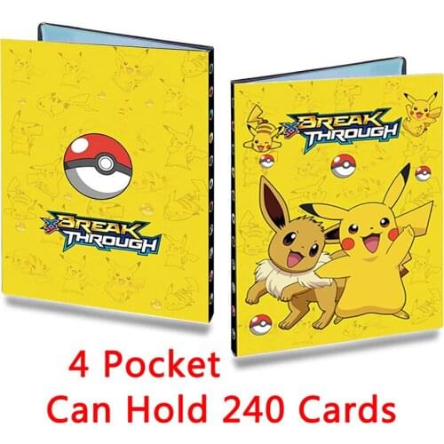 Takara Tomy Pokemon Genuine 240pcs Collection Card Book Cartoon Loose-leaf Large Capacity Card Storage Clip Childrens Toy Gift