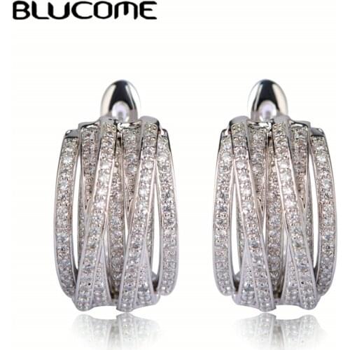 Blucome Luxurious Copper Multilayer Earrings Summer Style Joias Ouro Rhinestone Love Brincos Pendientes Women Brand Bijuterias