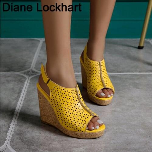 Women Wedge Sandals Summer Gladiator Mesh High heels Woman Platform Sandalias 2020 New Female Open Toe Slingback Shoes 41 42