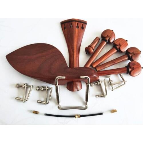1set New Rosewood 4/4 violin accessories chinrest endpin tuner tail gut #6879