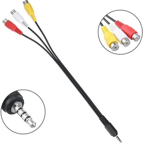 1pcs 3.5mm Mini Aux Male Stereo to 3 RCA Female Audio Video AV Adapter Cable for High-Performance Video and Audio Playback