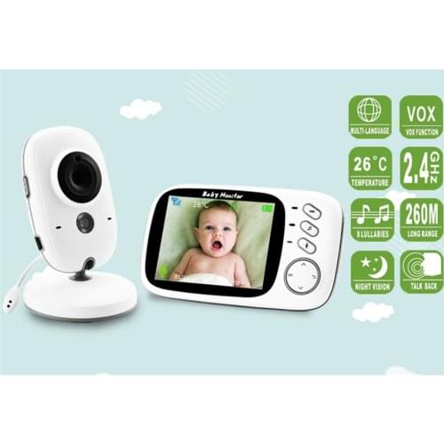 3.2 Inches LCD 2 Way Intercom Baby Monitor Night Vision Nanny Cam Surveillance Security Camera Babysitter