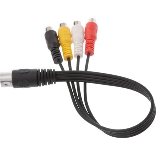 30CM 5 Pin Male Din Plug to 4 RCA Phono Female Plugs Audio Cable Wire Cord Connector