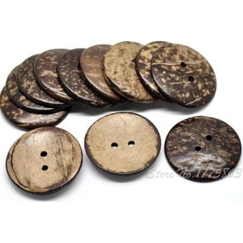 50 Pcs 25mm 2 Holes Coconut Shell Buttons , for Sewing, Scrapbooking Crafts , 7NK81