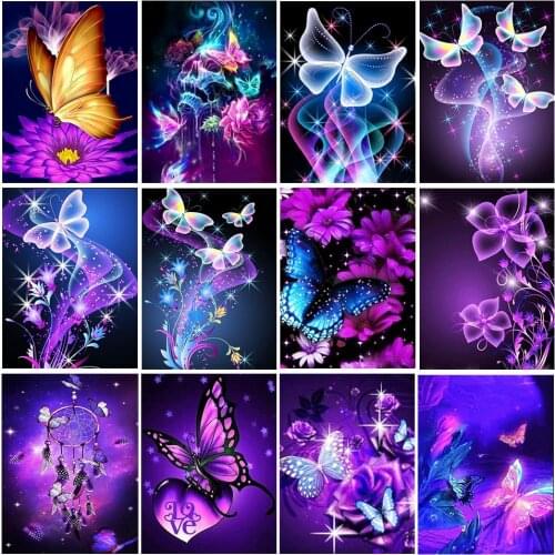 5D DIY Diamond Painting Cartoon Butterfly Cross Stitch Kit Full Embroidery Mosaic Art Picture Of Rhinestones Home Decoration