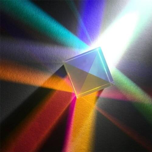 8*8*8mm Prism Six-Sided Bright Light Combine Cube Prism Stained Glass Beam Splitting Prism Optical Experiment Instrument