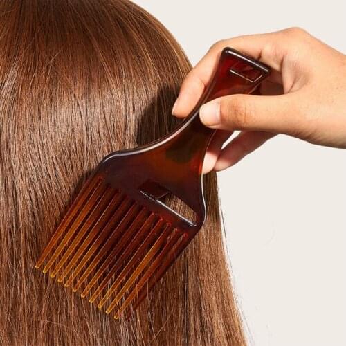 Afro Hair Pick Comb Smooth Fork Combs Lightweight Plastic African Styling Tool for Men and Women D2TA