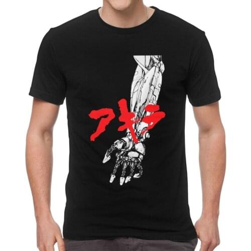 Akira Arm Tetsuo T-shirt Men Graphic T Shirt Short Sleeve Japan Manga Neo Tokyo Tshirts 100% Cotton Tee Tops Clothing