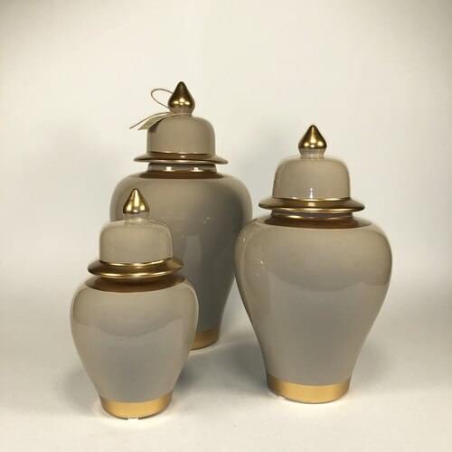 Artezza Home Şah Cube 3'lü Beige Gold Leaf