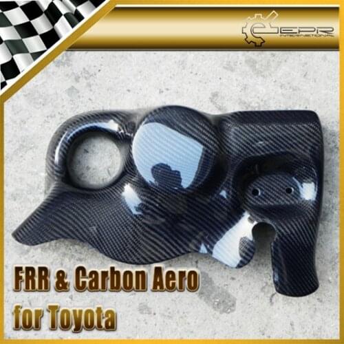 Car Accessories Styling For Toyota BRZ FT86 FRS PJDM Style Carbon Fiber Oil Filter AC Pump Shield Glossy Fibre Engine Part Trim
