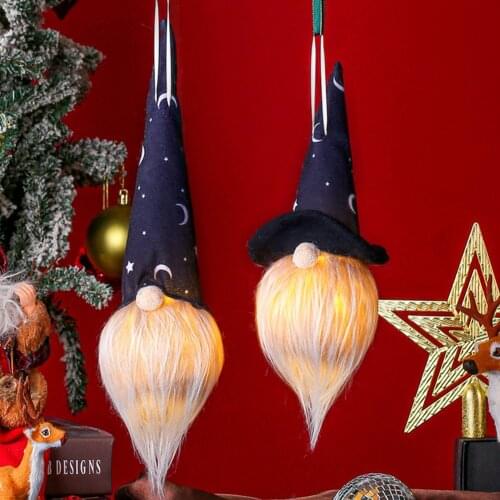 Happy Halloween Faceless Doll Glowing Ghost Festival Party Dwarf Figures With Light Hanging Pendant Decorations