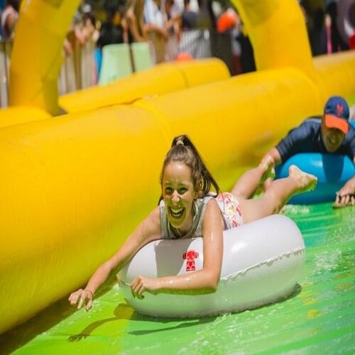 City water slide large outdoor inflatable recreation 15 M long playing in summer water park relieve summer heat slide the city